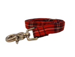 3/4” x 5ft Ribbon Dog Leash – Scottish Red Tartan Thumbnail