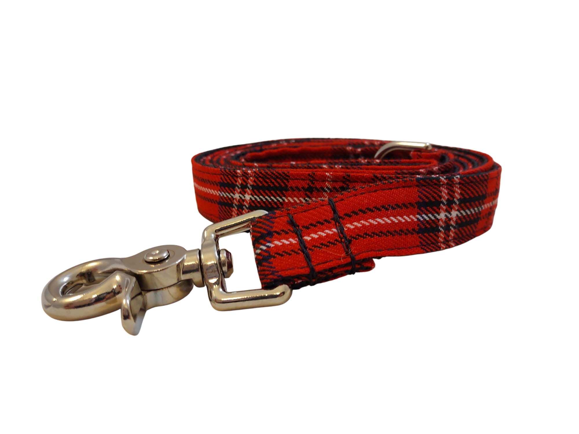 3/4” x 5ft Ribbon Dog Leash – Scottish Red Tartan