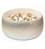 Unique Non-Slip Ceramic Dog Bowls - Porcelain - Beige/White - 2 Sizes Thumbnail