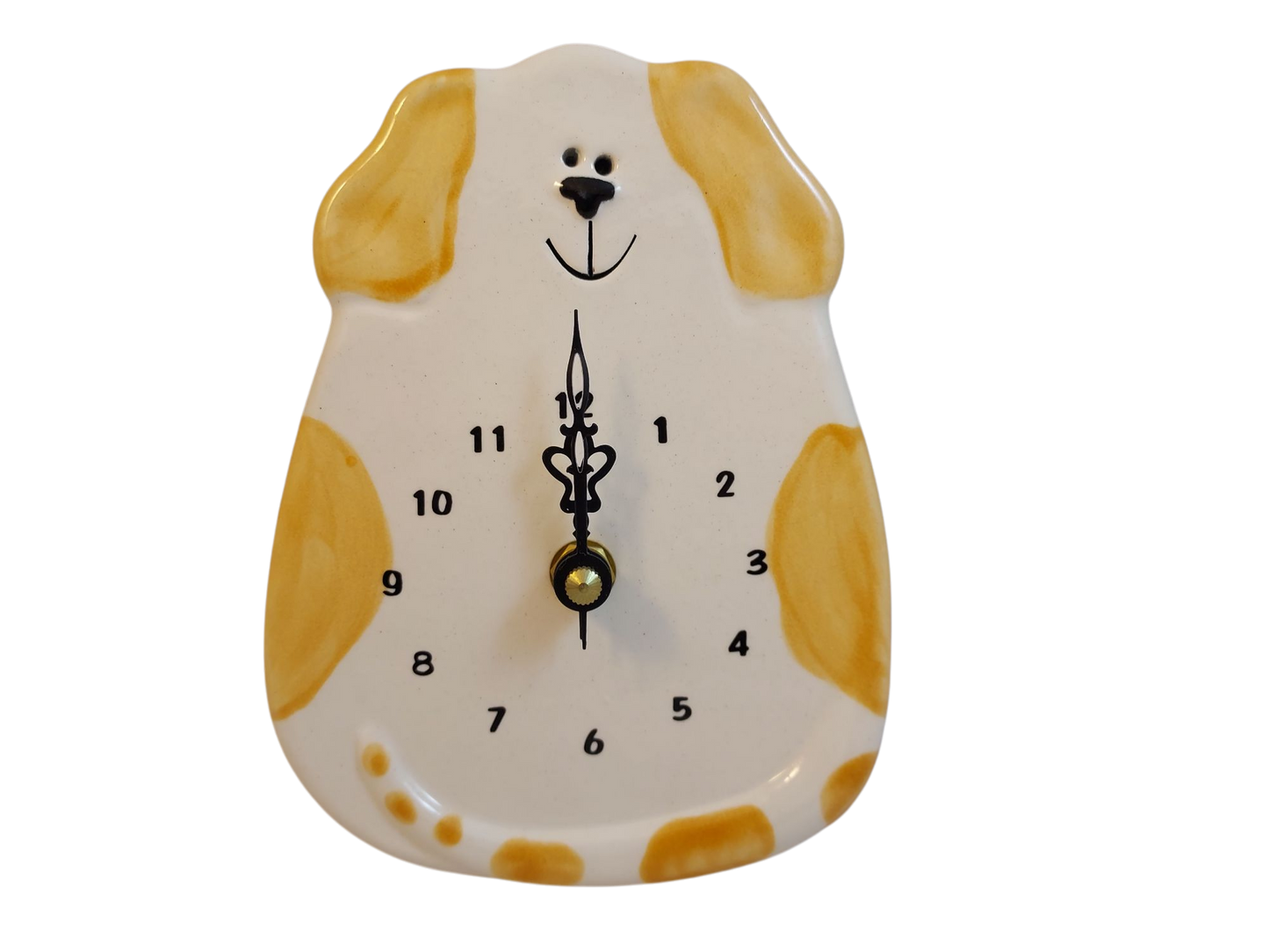Dog Clock – Spotted Orange