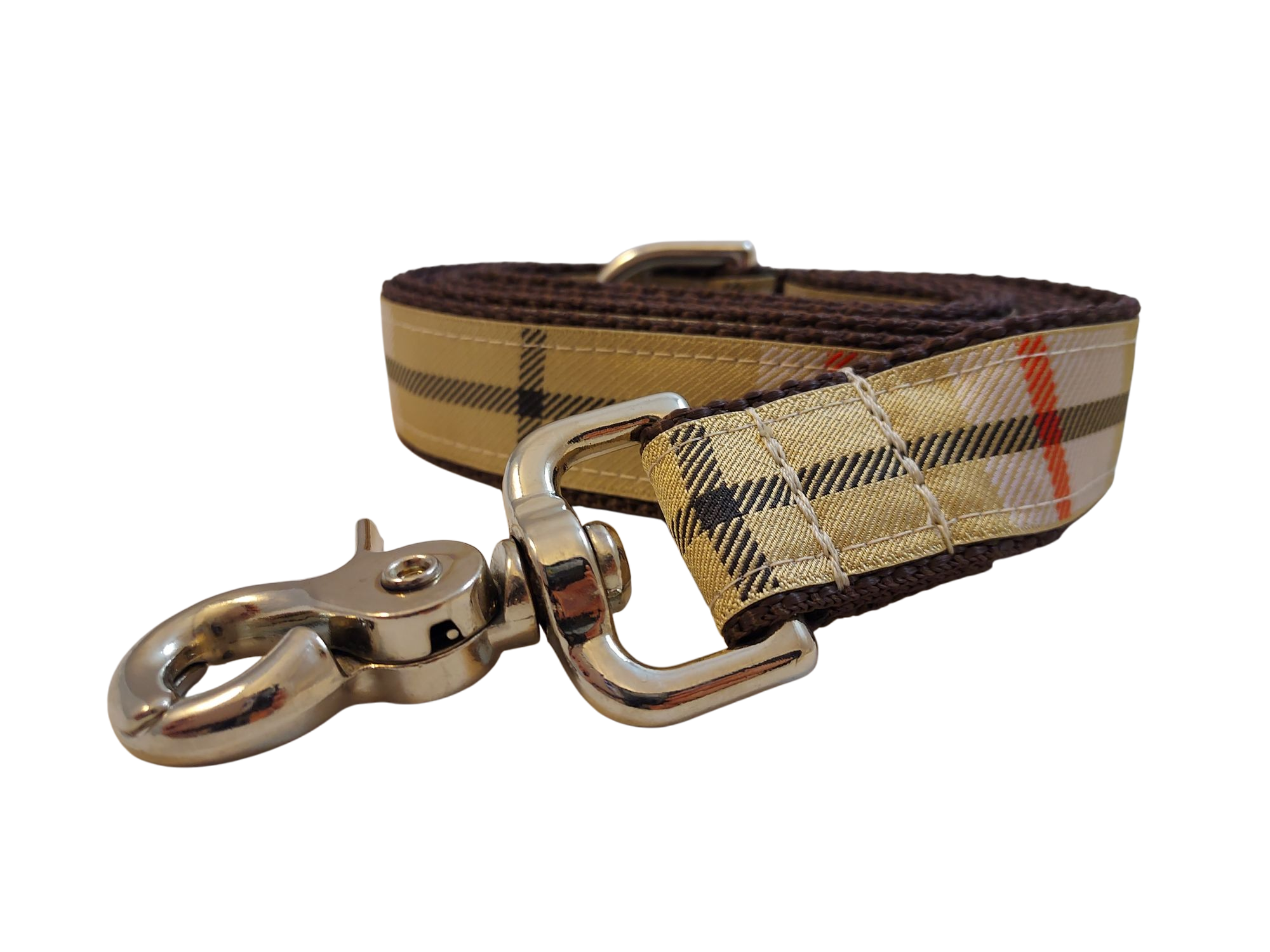 1” x 5ft  Ribbon Dog Leash – Windsor Plaid