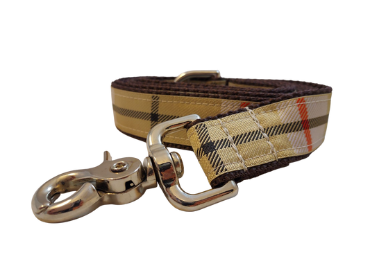 1” x 5ft  Ribbon Dog Leash – Windsor Plaid