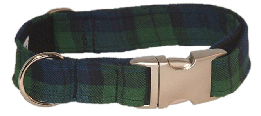 1” Ribbon Dog Collar – Black Watch Tartan – SM (Discontinued)