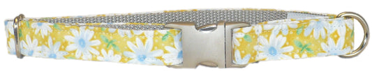 3/4” Ribbon Dog Collar – Daisy, Yellow