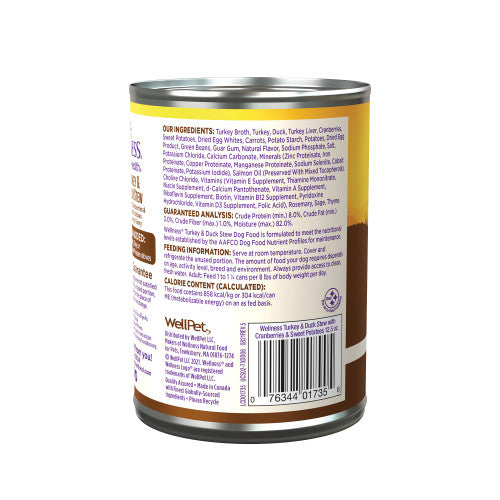 Wellness Wet Dog Food - Turkey & Duck Stew - 12.5oz