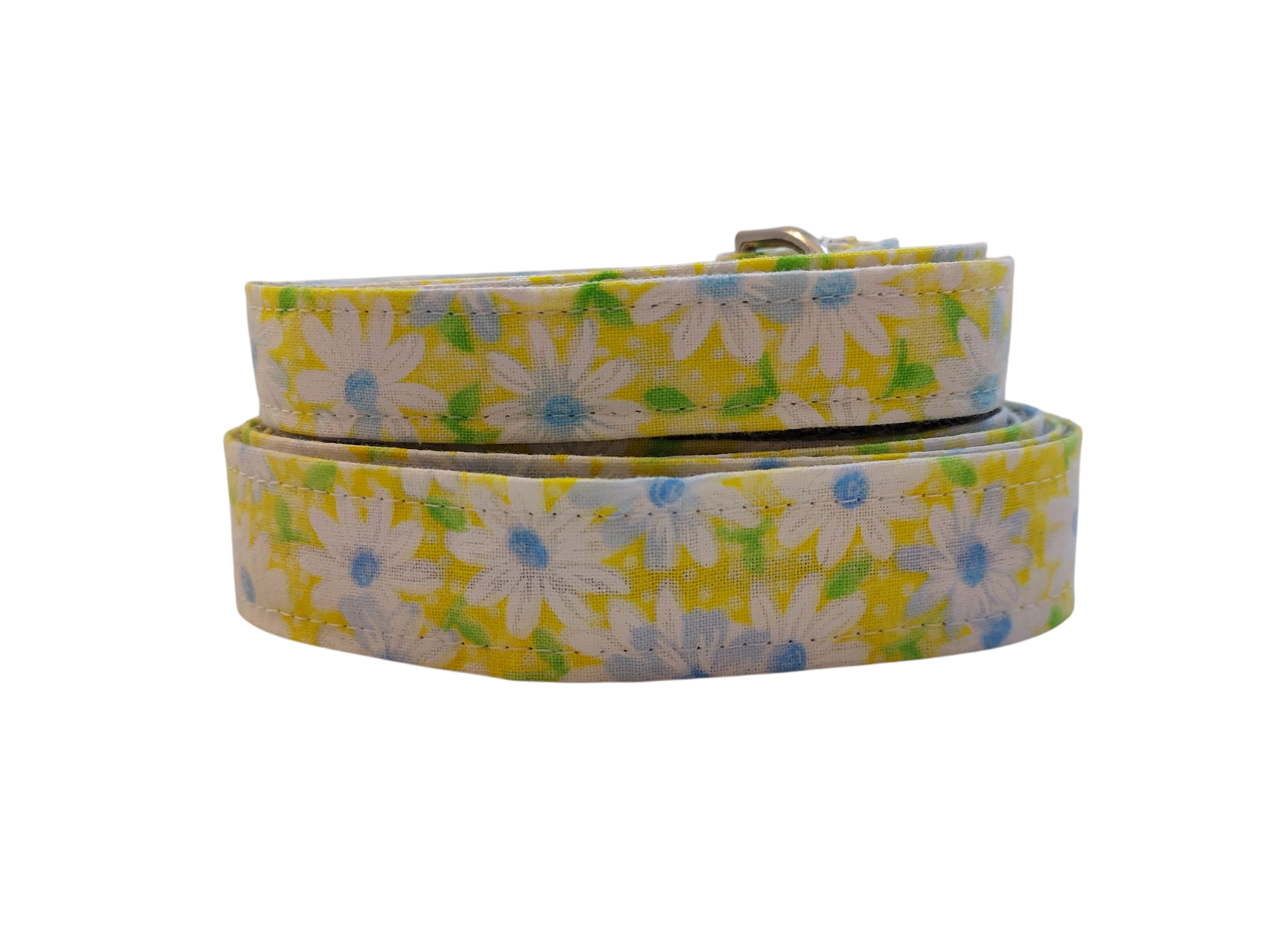 1” x 5ft  Ribbon Dog Leash – Daisies, Yellow