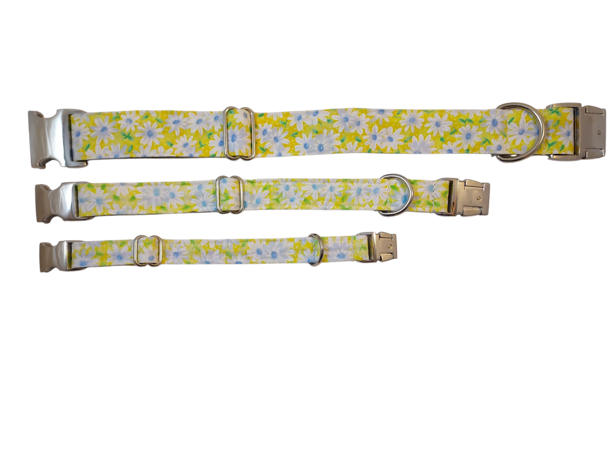1” Ribbon Dog Collar – Daisy, Yellow
