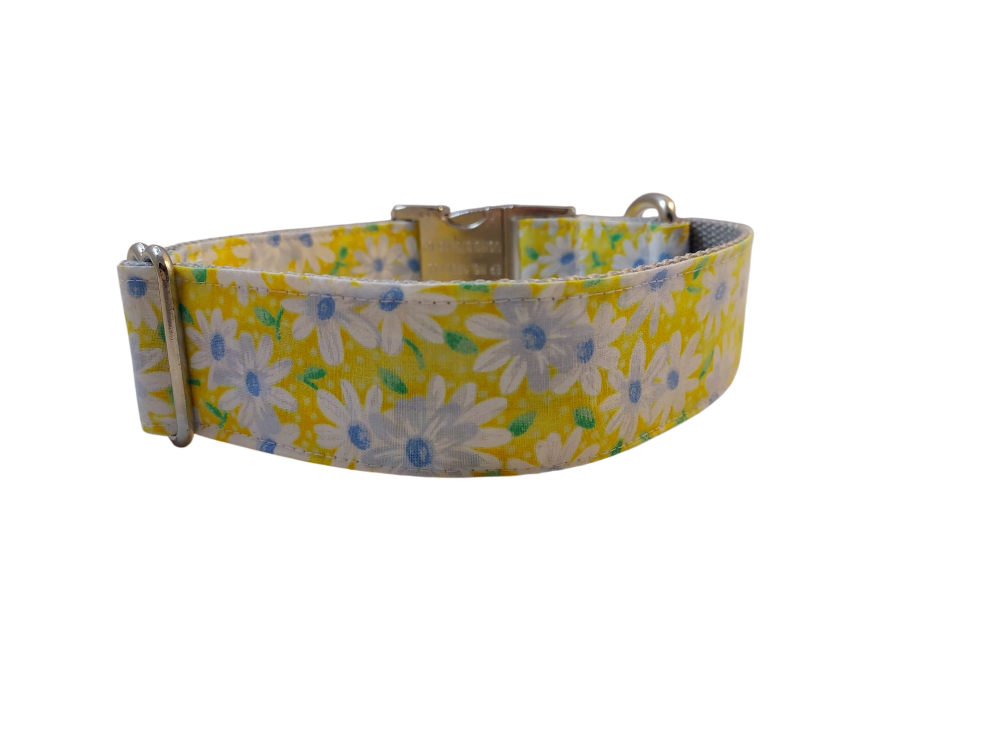 1.5” Ribbon Dog Collar – Daisy, Yellow