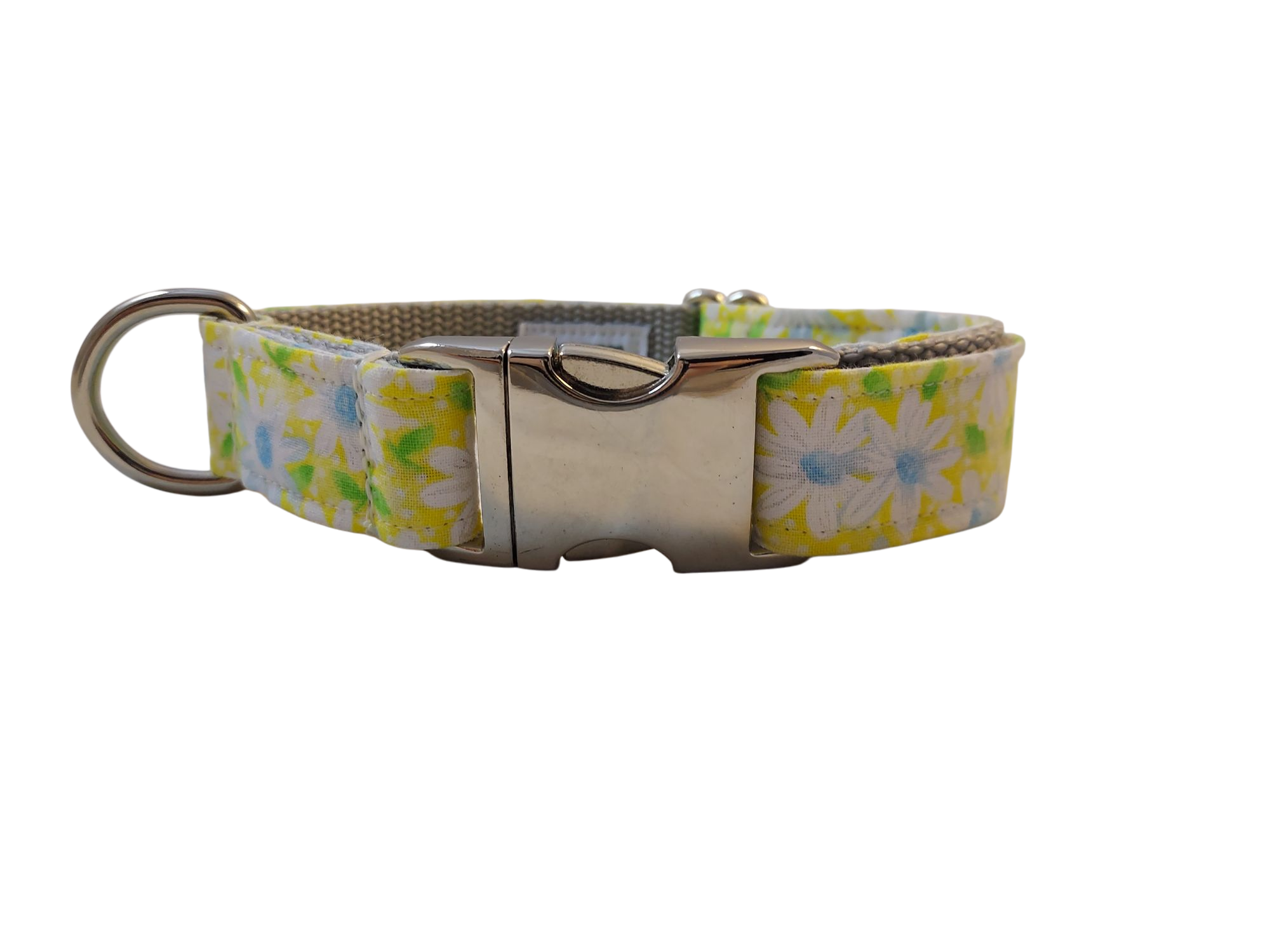 1” Ribbon Dog Collar – Daisy, Yellow