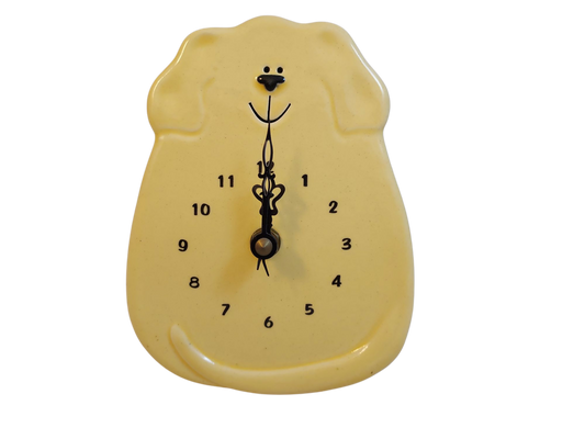 Dog Clock – Solid Yellow