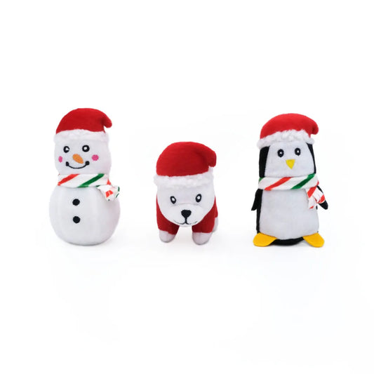 Stuffed Dog Toy - Holiday Miniz - 3 Pack