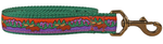 1” x 6ft Ribbon Dog Leash – Moose on Green Thumbnail