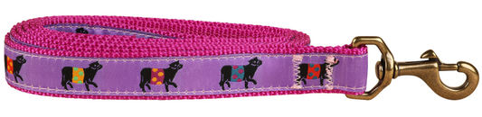 1” x 6ft Ribbon Dog Leash – Beltie, Purple