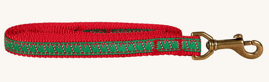 5/8” x 6ft Ribbon Dog Leash – Candy Canes