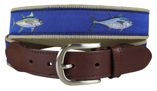 Leather Tab and Ribbon Belt - Bluefin & Yellowfin Tuna