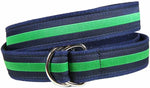 D-Ring Belt - Classic Stripe, Green & Navy Blue Thumbnail