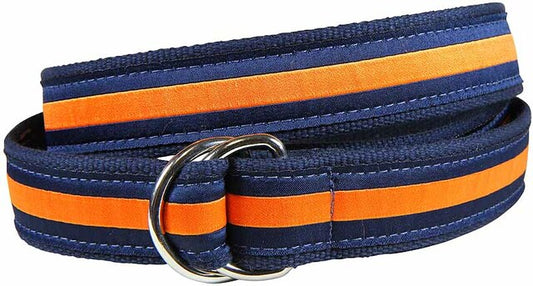 D-Ring Belt - Classic Stripe, Orange & Navy Blue