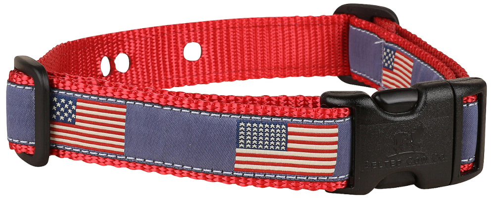 1” Underground Fence Dog Collar - Historic American Flags
