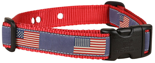1” Underground Fence Dog Collar - Historic American Flags