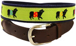 Leather Tab and Ribbon Belt - Lime Beltie Thumbnail
