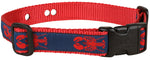 1” Underground Fence Dog Collar - Red Lobster on Navy Blue Thumbnail