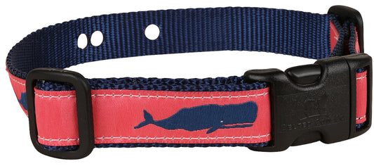 1” Underground Fence Dog Collar - Moby Whale, Pink