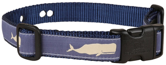1” Underground Fence Dog Collar - Moby Whale, Blue