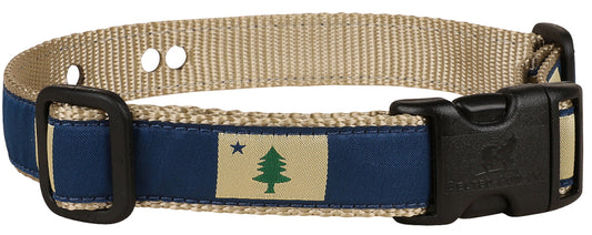1” Underground Fence Dog Collar - 1820/1901 Maine Flag
