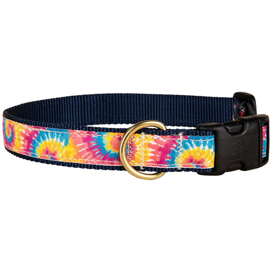 1” Ribbon Dog Collar – Tie Dye