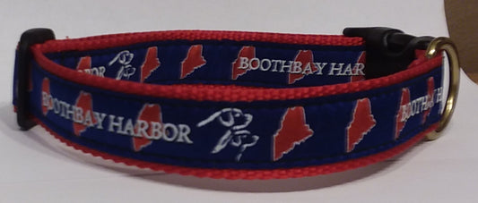 1” Ribbon Dog Collar – Boothbay Harbor