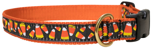 1” Ribbon Dog Collar – Candy Corn