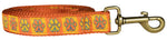 1” x 6ft Ribbon Dog Leash – Peace Paws, Orange Thumbnail