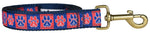 1” x 6ft Ribbon Dog Leash – Peace Paws, Red and Blue Thumbnail