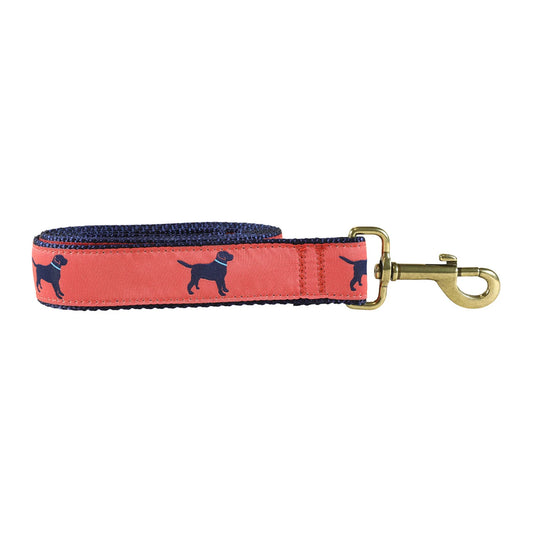 1.25” x 6ft Ribbon Dog Leash – Labradors, Red