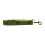 1.25” x 6ft Ribbon Dog Leash – Moose - Dark Green Thumbnail
