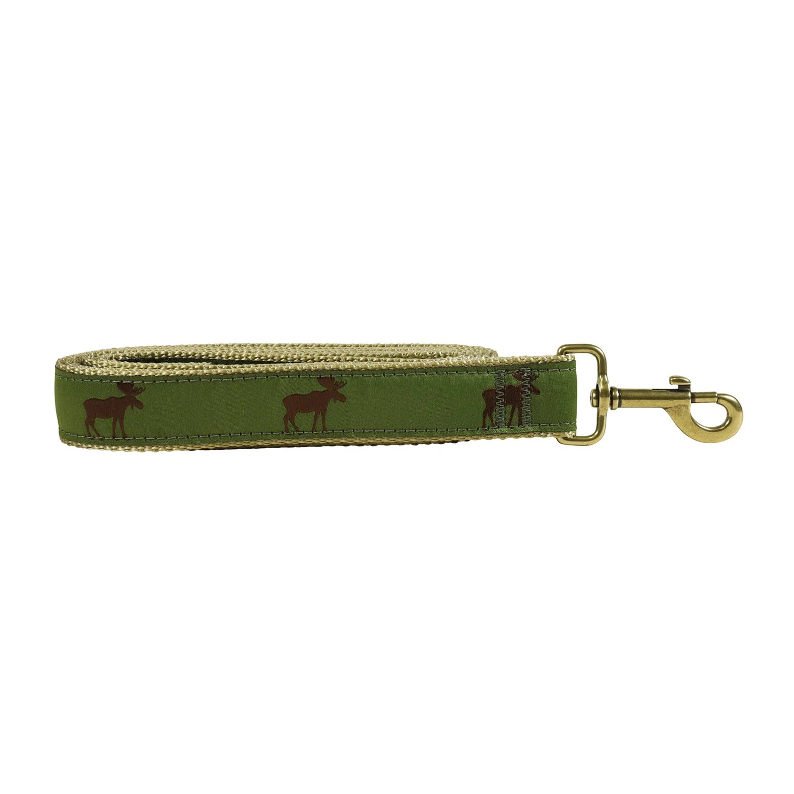 1.25” x 6ft Ribbon Dog Leash – Moose - Dark Green