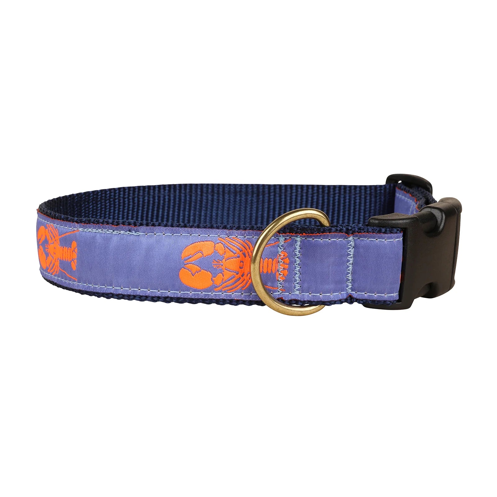 1.25” Ribbon Dog Collar – Lobster,  Periwinkle