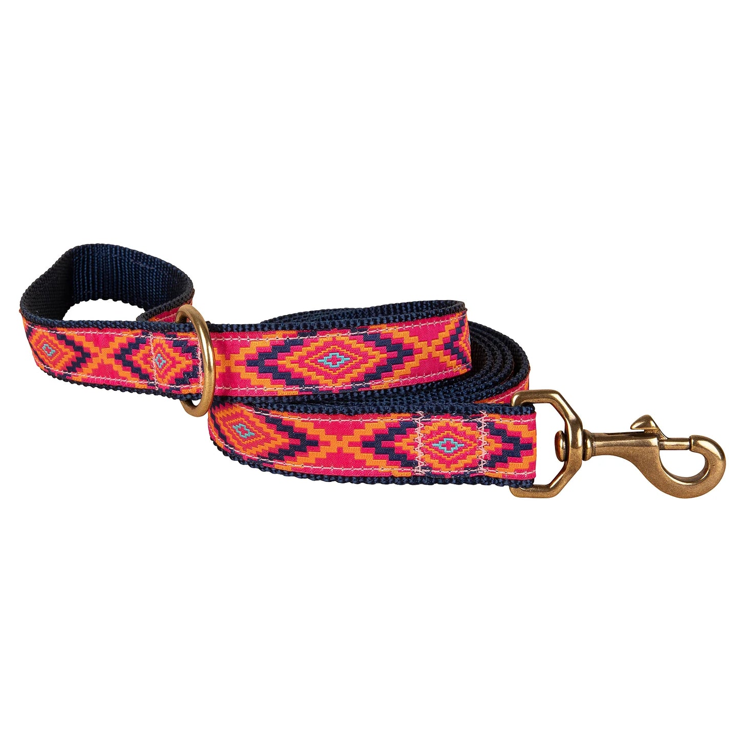 1” x 6ft Ribbon Dog Leash – Southwest, Pink
