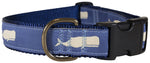 1.25” Ribbon Dog Collar – Moby Whale,  Blue Thumbnail