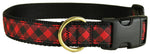 1” Ribbon Dog Collar – Buffalo Plaid,  Red Thumbnail