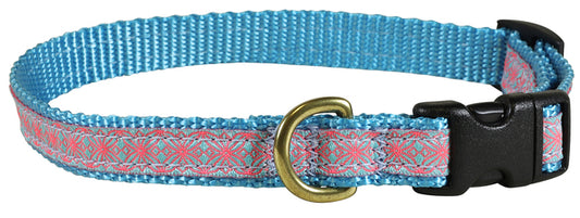 5/8” Ribbon Dog Collar – Geometric Flowers