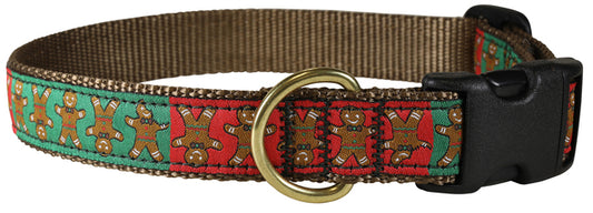 1” Ribbon Dog Collar – Gingerbread Men