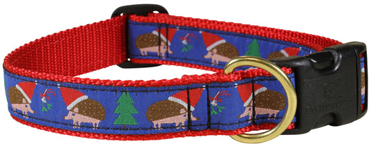 1” Ribbon Dog Collar – Xmas Hedgehog