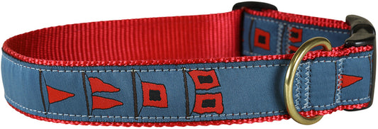 1.25” Ribbon Dog Collar – Hurricane Flags