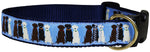 1.25” Ribbon Dog Collar – Three Labs,  Blue Thumbnail