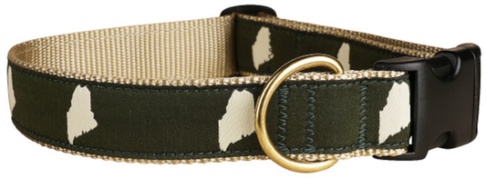 1.25” Ribbon Dog Collar – Maine Silhouette