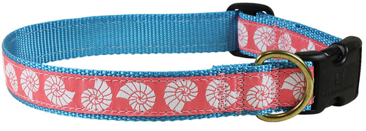 1” Ribbon Dog Collar – Pink Seashells