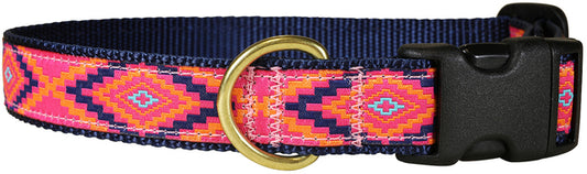 1” Ribbon Dog Collar – Southwest,  Pink