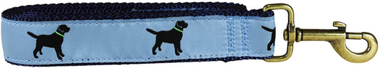 1.25” x 6ft Ribbon Dog Leash – Labradors, Blue
