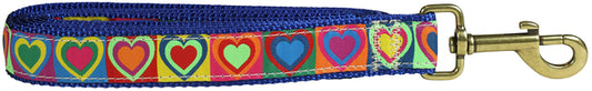 1” x 6ft Ribbon Dog Leash – Hearts